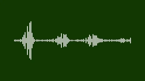 White Line Audio Spectrum Visualizer Podcast Frequency Animation Green Screen Stock Footage 341030741