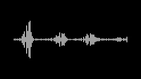 White Line Audio Spectrum Visualizer Podcast Frequency Animation Black Screen Stock Footage 341030762