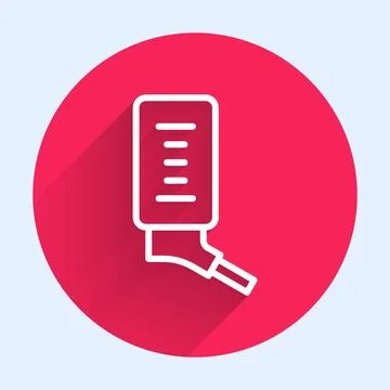 White line Automatic drinker for small pets icon isolated with long shadow Illustrazione stock