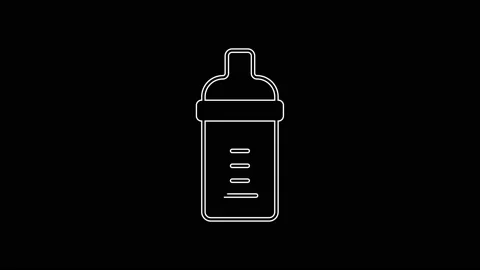 White line Baby milk in a bottle icon Stock Video Pond5