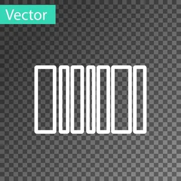 White line Barcode icon isolated on transparent background. Vector Illustration Illustrazione stock