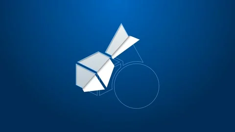 White line Basic geometric shapes icon isolated on blue background. 4K Video Stock Footage 155545476