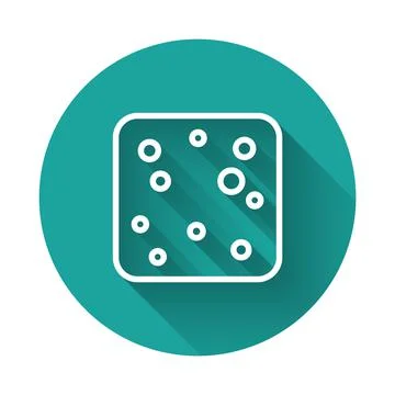 White line Beer bubbles icon isolated with long shadow background. Green circle Stock Illustration