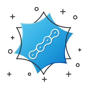 White line Bicycle chain icon isolated on white background. Bike chain sprocket Stock Illustration