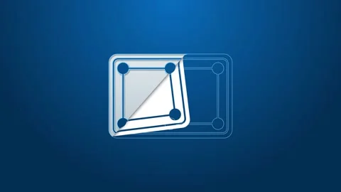 White line Billiard table icon isolated on blue background. Pool table. 4K Video Stock Footage 148444281