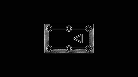 White line Billiard table icon isolated on black background. Pool table. 4K Stock Footage 203312168