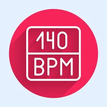 White line Bitrate icon isolated with long shadow. Music speed. Sound quality イラスト素材
