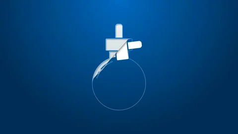White line Bomb ready to explode icon isolated on blue background. Happy Stock Footage 144295196