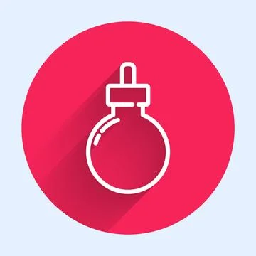 White line Bomb ready to explode icon isolated with long shadow. Happy Halloween 스톡 일러스트