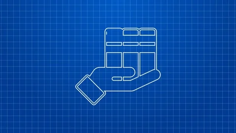 White line Book donation icon isolated on blue background. 4K Video motion Stock Footage 169318861
