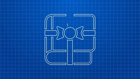 White line Book as a gift icon isolated on blue background. 4K Video motion Stock Footage 169315116