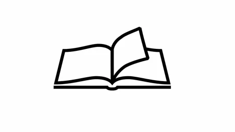 White Line Book Icon Isolated on White Background. Stock Footage 168048499