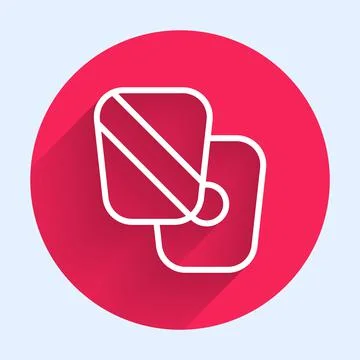 White line Boxing training paws icon isolated with long shadow background. Re Stock Illustration