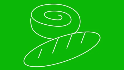 White line bread and roll green Stock Footage 276410139