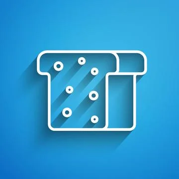 White line Bread toast for sandwich piece of roasted crouton icon isolated on イラスト素材