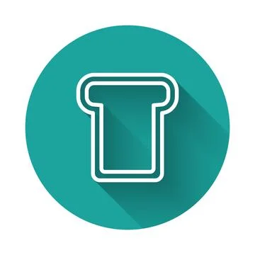 White line Bread toast for sandwich piece of roasted crouton icon isolated .. Stock Illustration