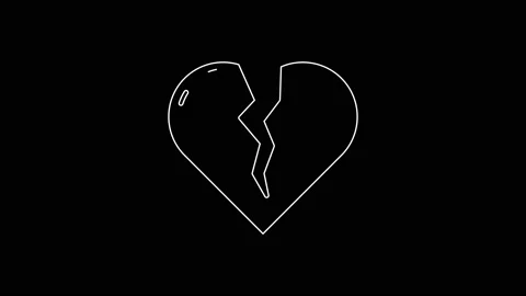 White line Broken heart or divorce icon ... | Stock Video | Pond5