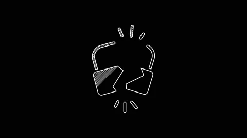 White line Broken or cracked lock icon isolated on black background. Unlock sign Stock Footage 203345718