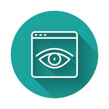 White line Browser incognito window icon isolated with long shadow background Stock Illustration