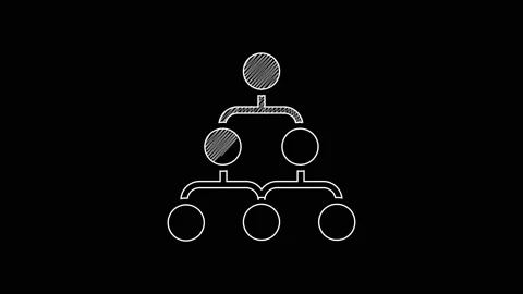 White line Business hierarchy organogram chart infographics icon isolated on Stock Footage 203357053