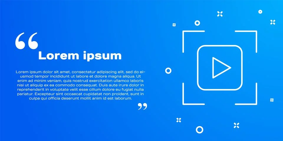 White line Camera focus frame line icon isolated on blue background.  Vector Ilustración de archivo