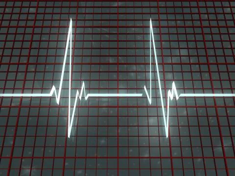 White line cardiogram on space Stock Illustration