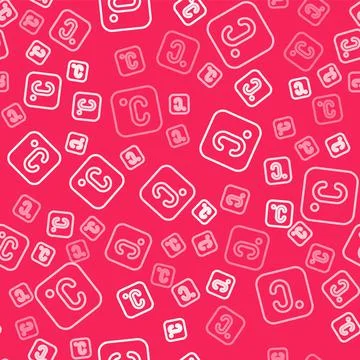White line Celsius icon isolated seamless pattern on red background. Vector Illustrazione stock