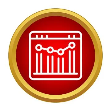 White line chart with data analysis icon Stock Illustration