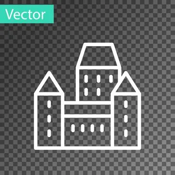 White line Chateau Frontenac hotel in Quebec City, Canada icon isolated on Ilustración de archivo