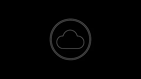 White line cloud computing icon animation Stockbeeldmateriaal 347787831