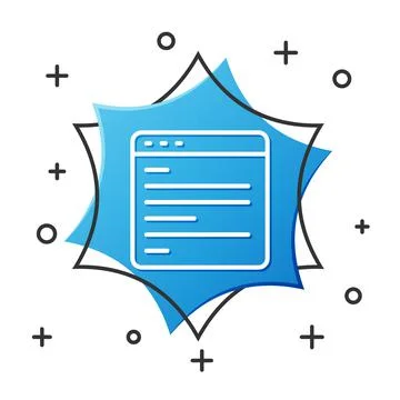 White line Computer api interface icon isolated on white background. Application 스톡 일러스트