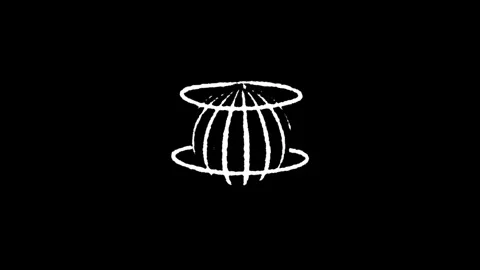 White line construction icon isolated on a black background. Elements shape.. Stock Footage 277274085