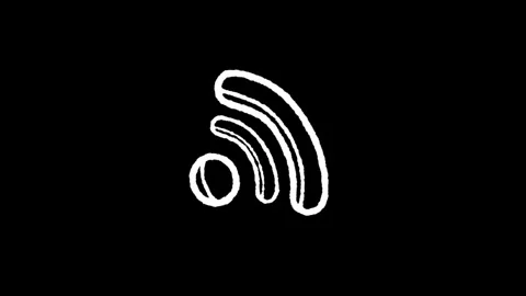 White line construction icon isolated on a black background. Elements shape.. Stock Footage 277274100