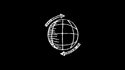 White line construction icon isolated on a black background. Elements shape.. Stock Footage 277274109