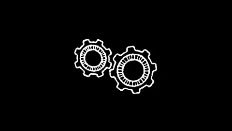 White line construction icon isolated on a black background. Elements shape.. Stock Footage 277274139