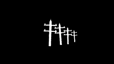 White line construction icon isolated on a black background. Elements shape.. Stock Footage 277274156