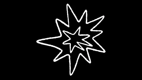 White line construction icon isolated on a black background. Elements shape.. Stock Footage 277274158