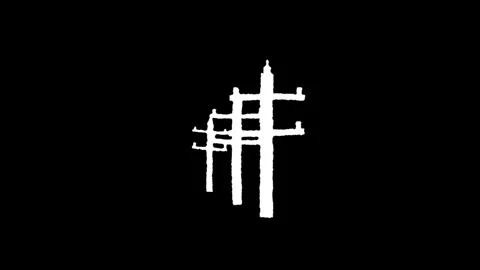 White line construction icon isolated on a black background. Elements shape.. Stock Footage 277274163