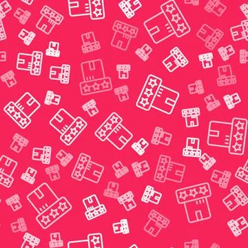 White line Consumer or customer product rating icon isolated seamless pattern on Stock Illustration
