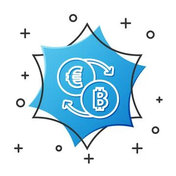 White line Cryptocurrency exchange icon isolated on white background. Bitcoin Stock Illustration