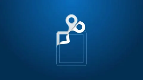 White line Cutting board icon isolated on blue background. Chopping Board symbol Stock Footage 148447649