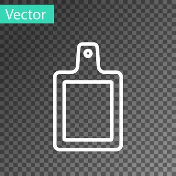 White line Cutting board icon isolated on transparent background. Chopping Board Stock Illustration