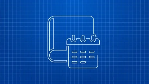 White line Daily paper notepad icon isolated on blue background. 4K Video motion Video stock 169315126