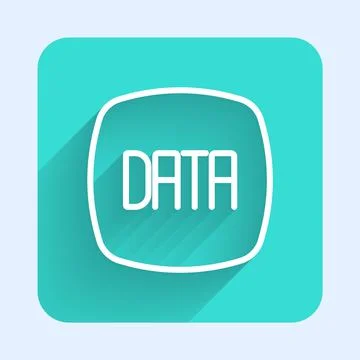White line Data analysis icon isolated with long shadow background. Business  스톡 일러스트