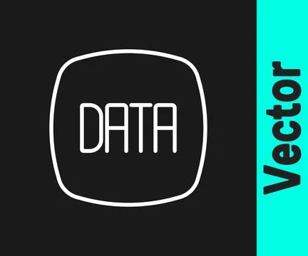 White line Data analysis icon isolated on black background. Business data Stock Illustration