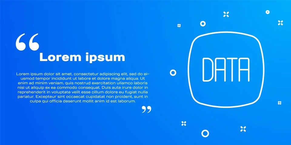 White line Data analysis icon isolated on blue background. Business data Stock Illustration