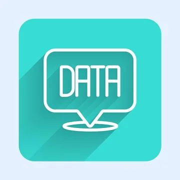 White line Data analysis icon isolated with long shadow background. Business  Stock Illustration