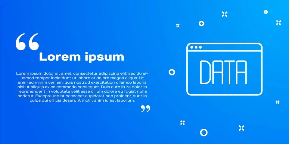 White line Data analysis icon isolated on blue background. Business data an.. Illustrazione stock