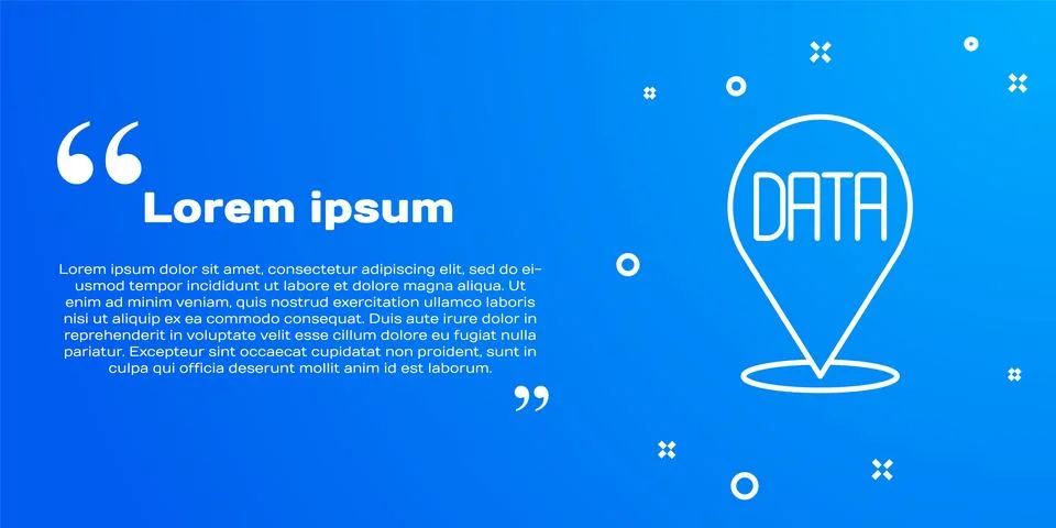 White line Data analysis icon isolated on blue background. Business data an.. 스톡 일러스트