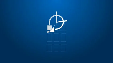 White line Detonate dynamite bomb stick and timer clock icon isolated on blue Stock Footage 144075981